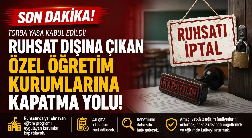 Torba yasayla yeni dönem: Ruhsat dışı eğitim veren kurumlar kapatılacak