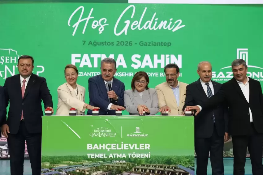Gaziantepte bin konut için anahtar teslimi yapıldı... 5 bin konutluk projeye temel