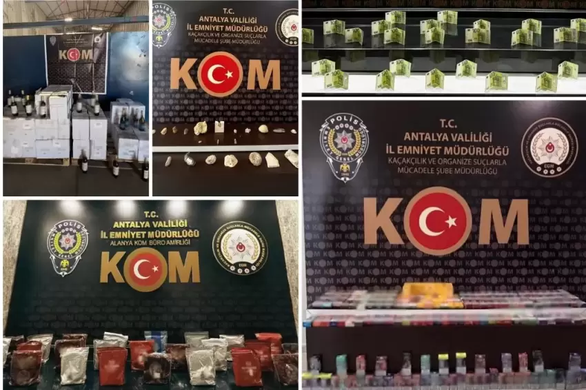 Antalyada çok sayıda suç unsuru ele geçirildi