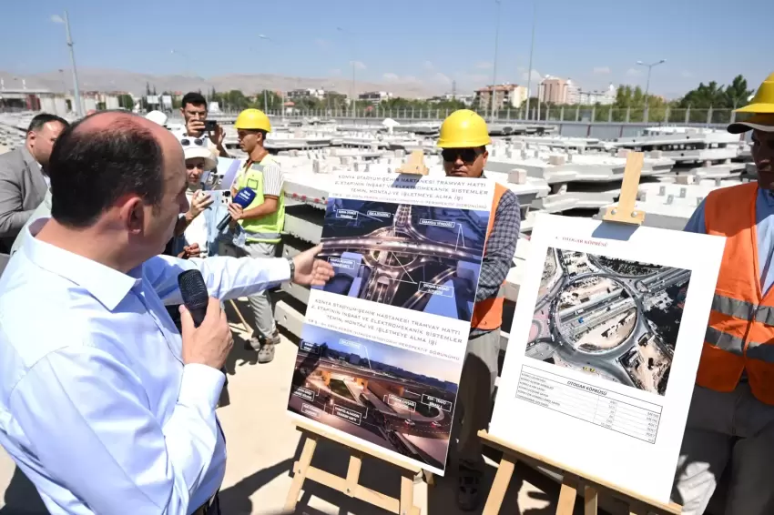 Konyada Başkan Altay raylı sistem projelerini inceledi