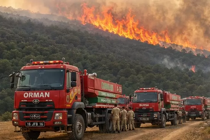 Bursada orman yangını Havadan ve karadan yoğun müdahale