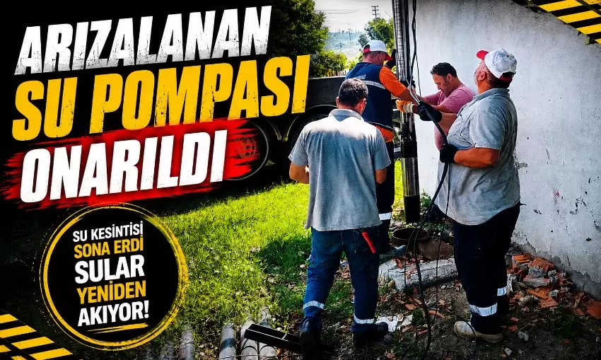 Alaplı Tekke Mahallesinde arızalanan su pompası yenilendi