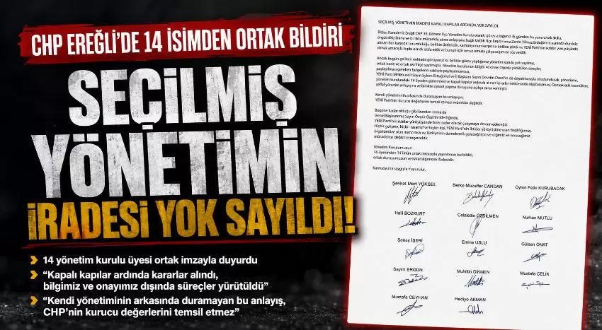 Kdz.Ereğlide liste dışı kalan yönetim kurulu üyeleri ortak bildiri yayınladı