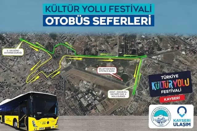 Kayseride Kültür Yolu Festivaline özel ulaşım hizmeti