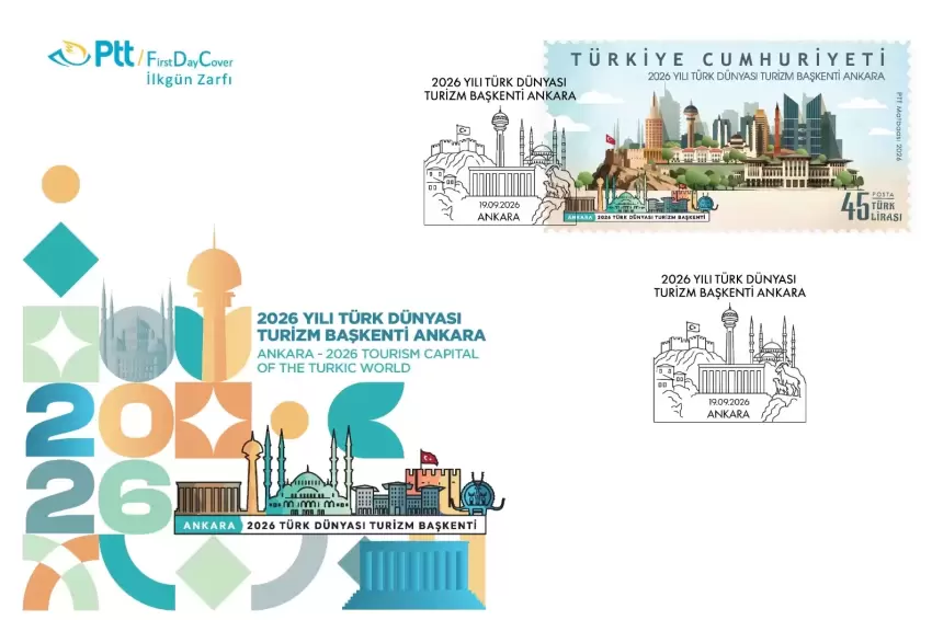 PTTden 2026 Yılı Türk Dünyası Turizm Başkenti Ankara konulu ilkgün zarfı