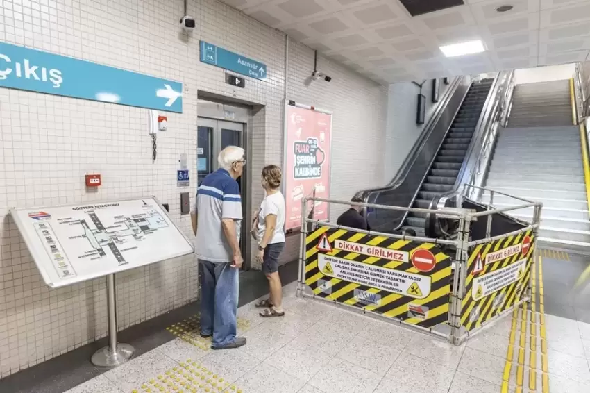 İzmir Metronun yürüyen merdiven ve asansörlerine yakın takip