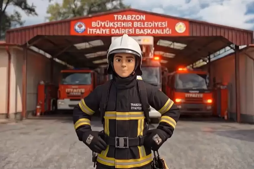 Trabzon İtfaiyesinden yangında ne yapılmalı animasyonu
