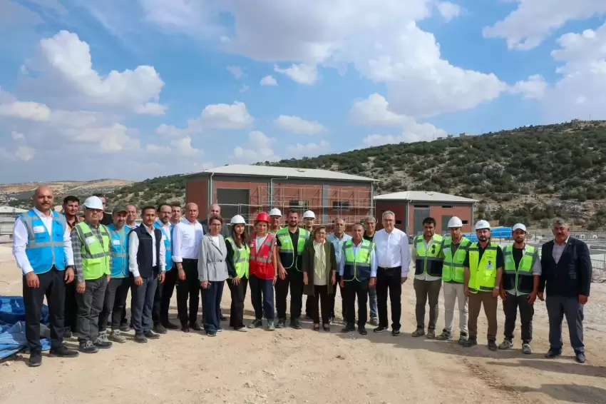 Gaziantepte Kuzeyşehir Atık Su Arıtma Tesisi inşaat alanına inceleme