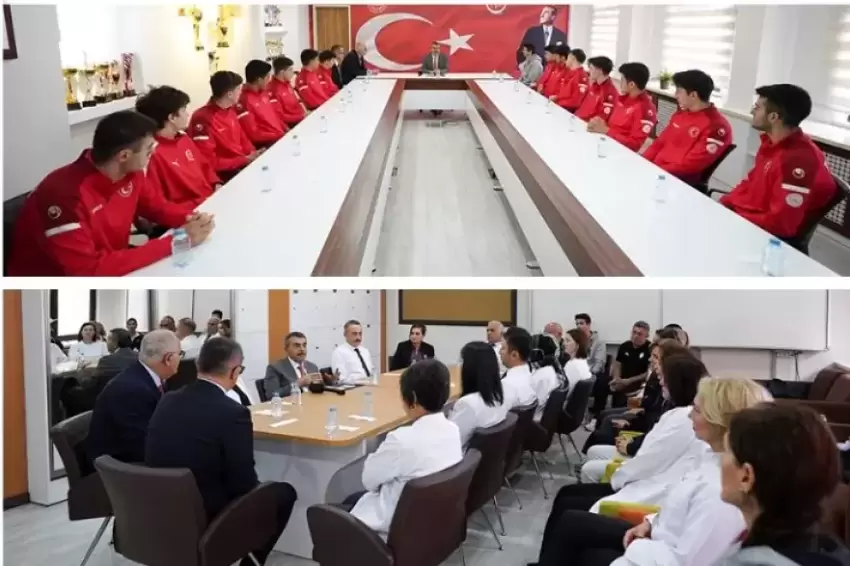 Bakan Tekin şampiyon öğrencilerle buluştu