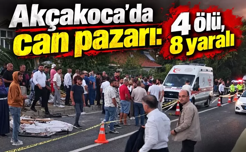 Akçakoca-Alaplı yolunda can pazarı: 4 kişi hayatını kaybetti, 8 yaralı