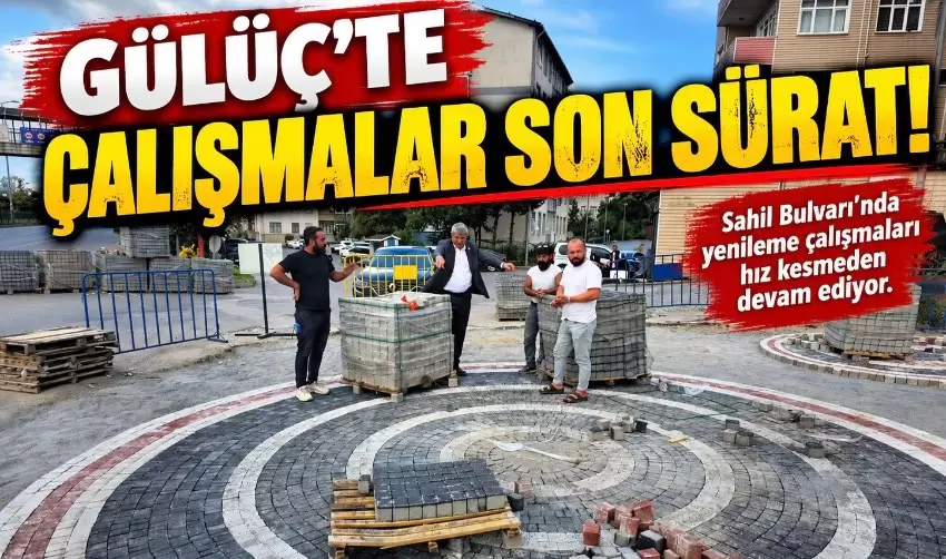 Gülüç Sahil Bulvarında yenileme çalışmaları sürüyor