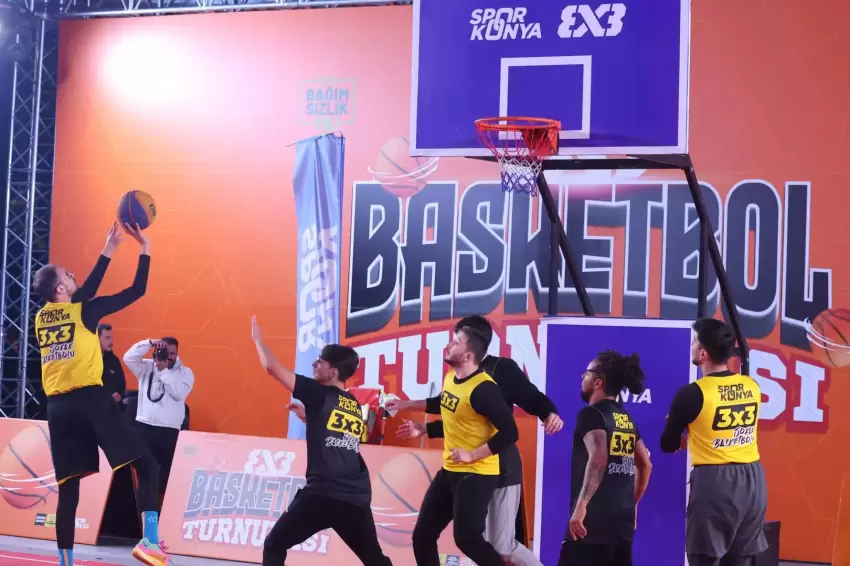 Konyada 3x3 basketbol turnuvası heyecanı