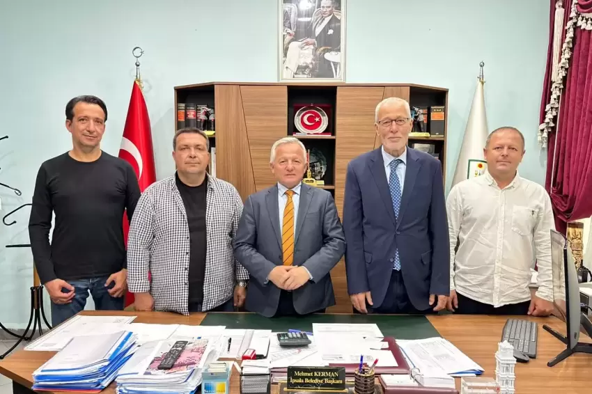 İpsalada anlamlı buluşma... Batı Trakyadan İpsala Belediyesine dostluk ziyareti