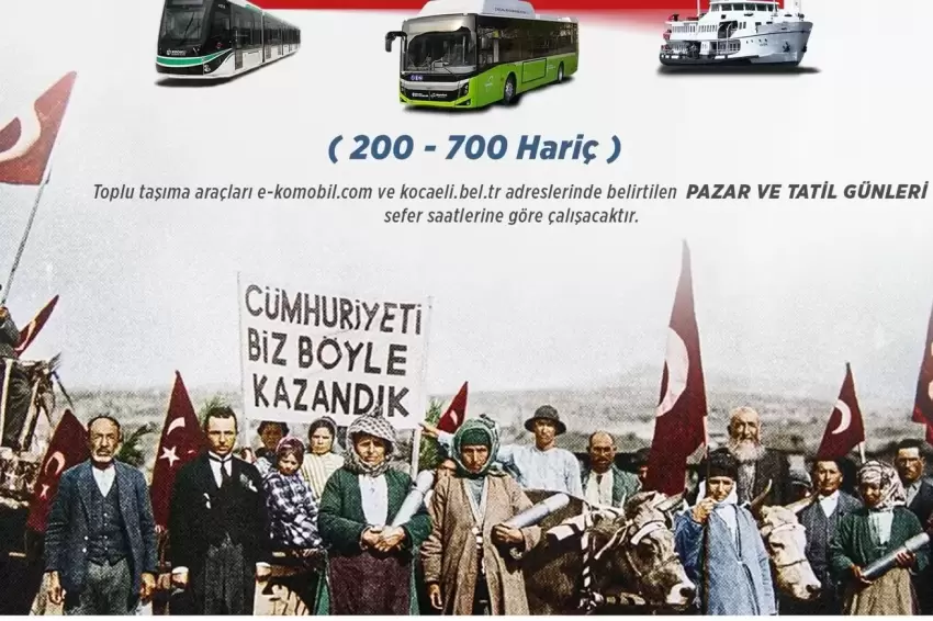 Kocaelide 29 Ekimde toplu ulaşım ücretsiz