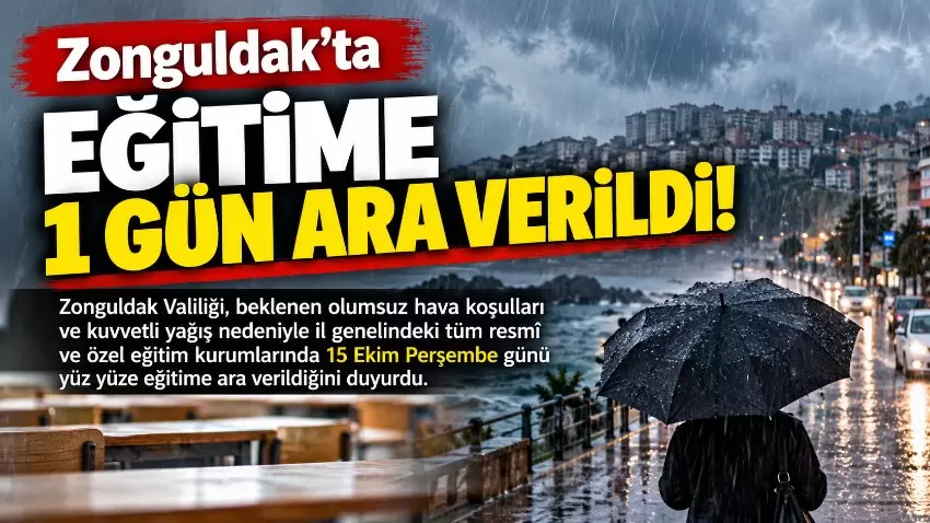 Zonguldakta eğitime 1 gün ara verildi
