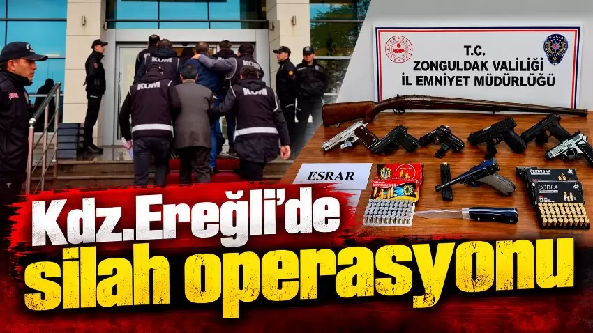 Kdz.Ereğlide ruhsatsız silah operasyonu: 3 kişi tutuklandı
