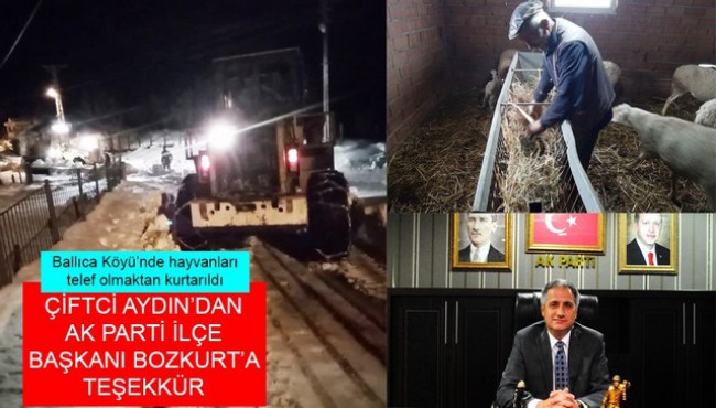 Hayvanları telef olmaktan kurtarılan çiftçi Aydın, Başkan Bozkurt'a teşekkür etti.