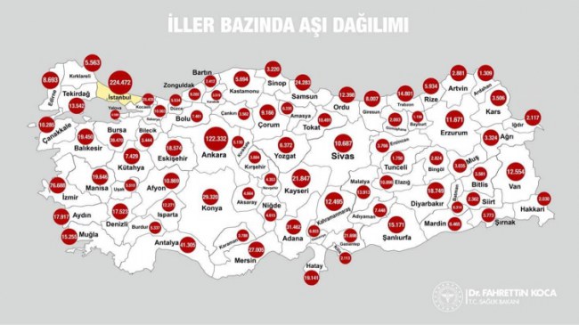 Zonguldak’a kaç aşı geldi?