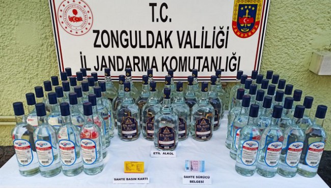 80 litre kaçak alkol piyasaya sürülmeden ele geçirildi