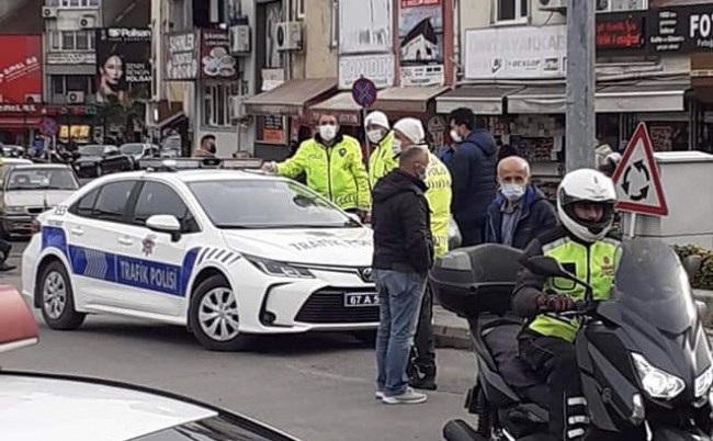 Ereğli Emniyetinden drone’lu maske denetimi