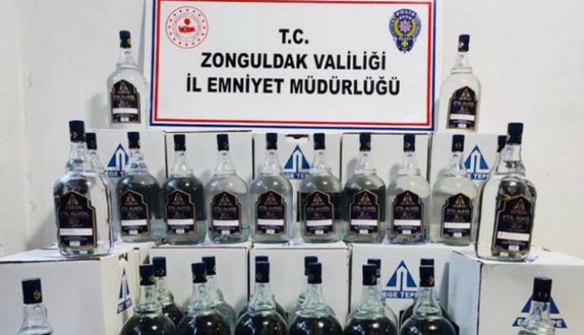Zonguldak'ta 467 litre etil alkol ele geçirildi