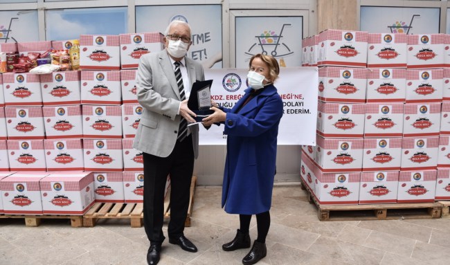 Gutbetçiler gıda kolisi desteğinde bulundu