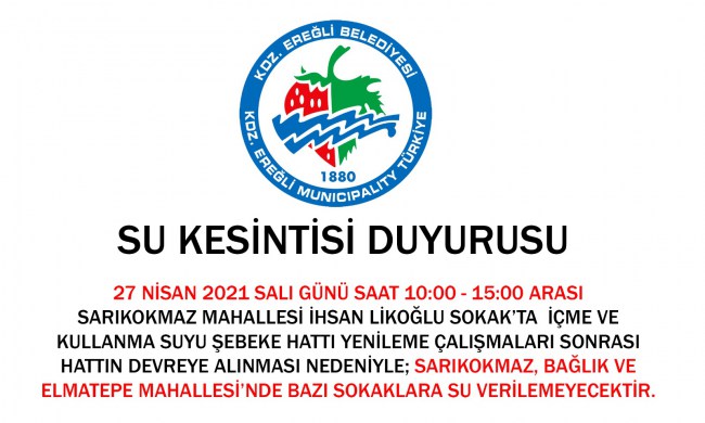 Dikkat!.. 5 saat su verilemeyecek