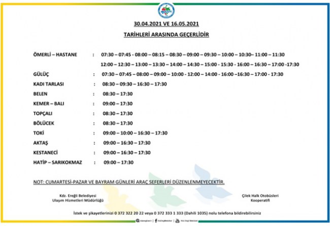 Halk otobüslerine ek seferler konuldu