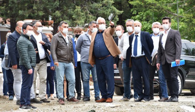 Başkan Posbıyık, plajdaki çalışmaları yerinde inceledi