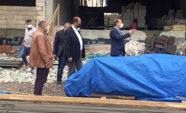 Gülüç Ortaokulu inşaatını yerinde incelediler