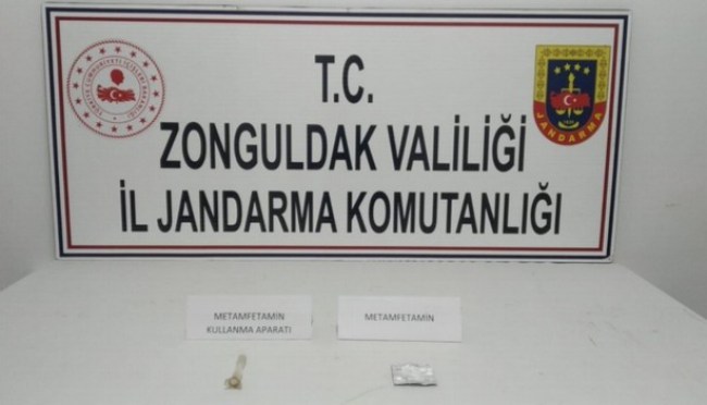 Aranan araçta metamfetamin bulundu
