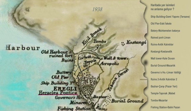 Kdz.Ereğli haritası 1838 yılında İngilizler tarafından çizilmiş