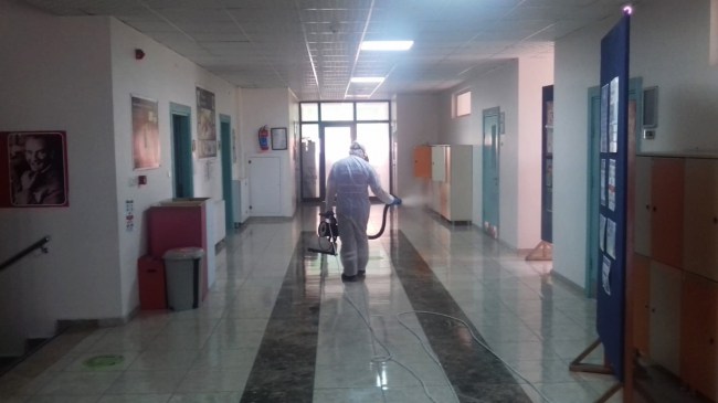 YKS öncesi okullar dezenfekte ediliyor