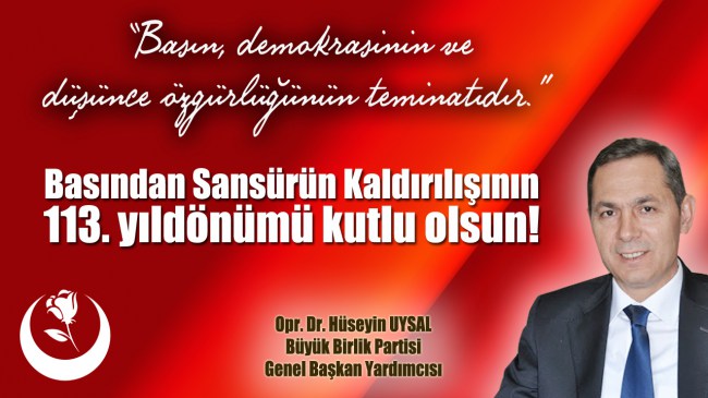 24 Temmuz Basın Bayramı kutlu olsun