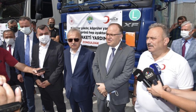 Yardım tırları Zonguldak’tan yola çıktı
