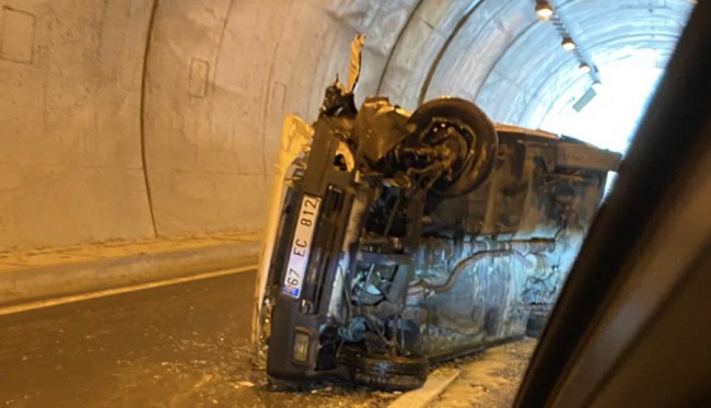 Akçakoca-Alaplı tünellerinde kaza