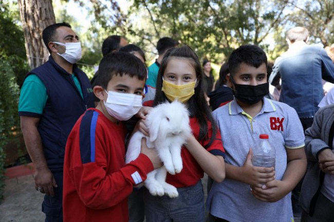 Gaziantep'te minikler can dostları ile buluştu