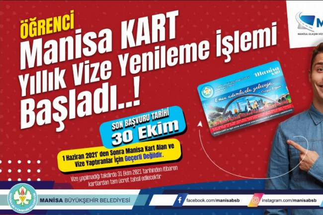 Manisa'da öğrenci kart vize işlemlerinde 30 Ekim son gün