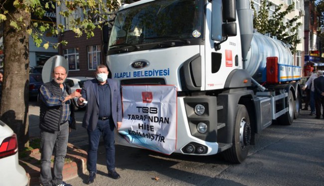 TBB'den hibe edilen vidanjör teslim alındı