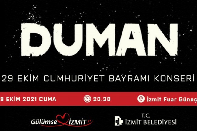 İzmit 29 Ekim'i, Duman konseriyle kutlayacak