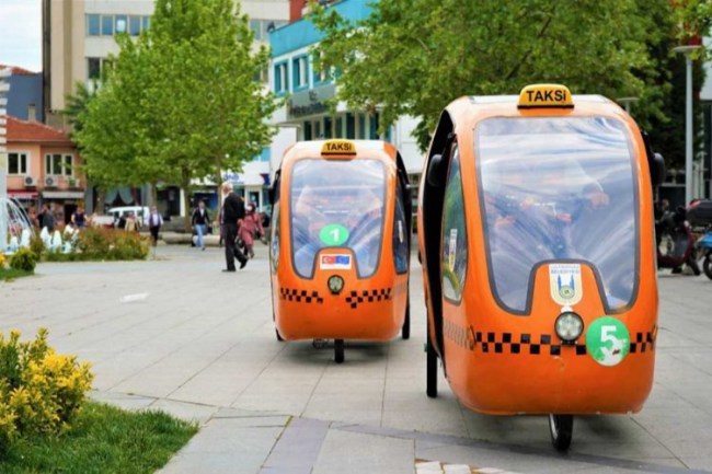 Kırklareli Lüleburgaz'da Bisiklet Taksilerle, iklim değişikliği mücadelesi