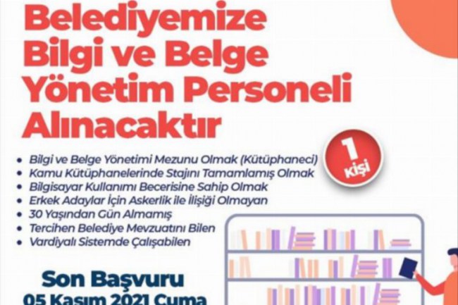 Bursa İnegöl Belediyesi, Bilgi ve Belge Yönetim bölümüne personel arıyor