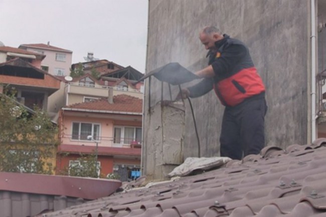 Kocaeli'de kış öncesi baca temizliği