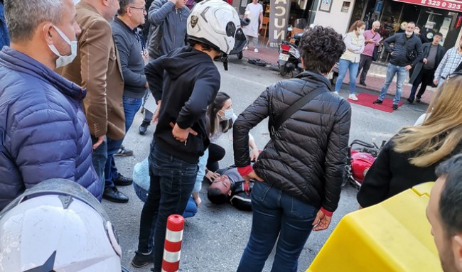 Kdz.Ereğli'de motor kazası kameralara yansıdı