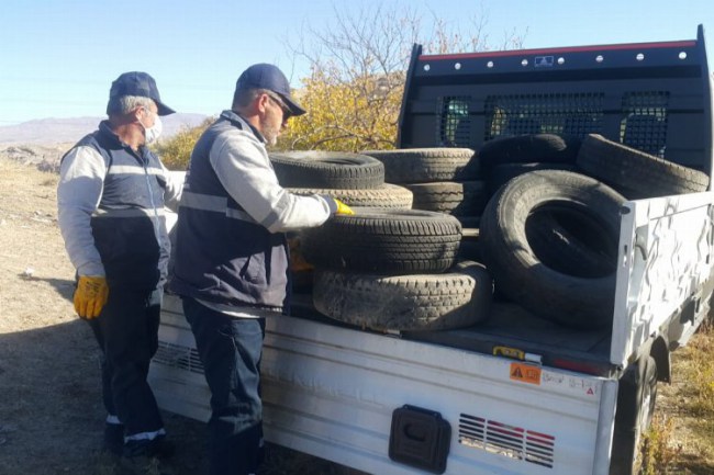 Malatya'da atık lastikler toplanıyor