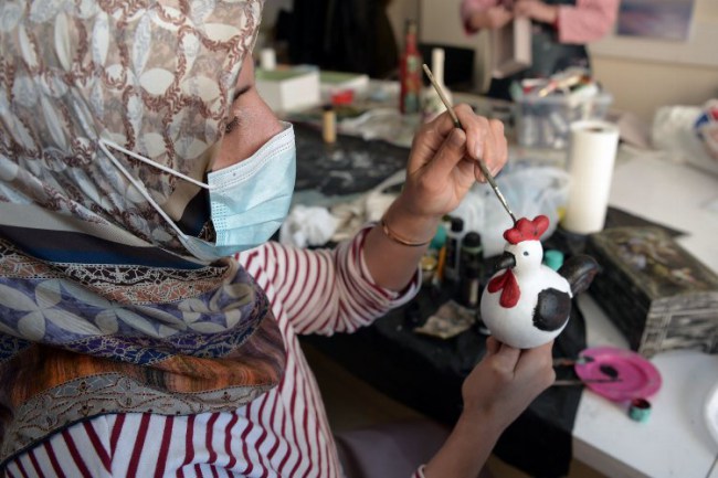 Bursa Osmangazi'de peçetelerden sanat eseri