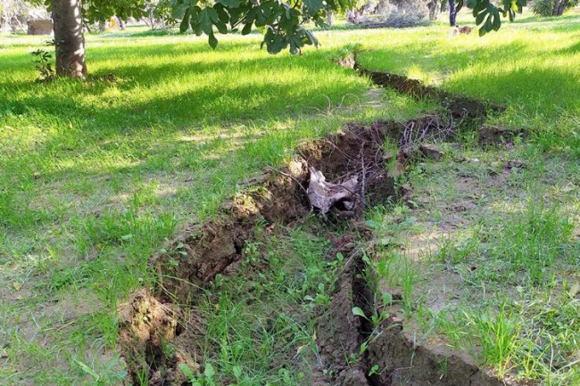 Aydın Büyükşehir ekipleri, toprak yarılmalarını inceledi