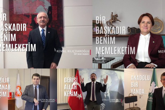 Muhalefet liderleri işaret diliyle "Memleketim" dedi