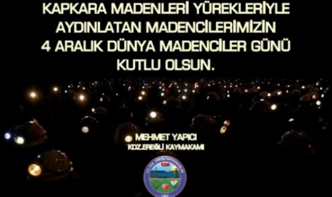 Kaymakam Yapıcı'dan madenciler günü kutlaması