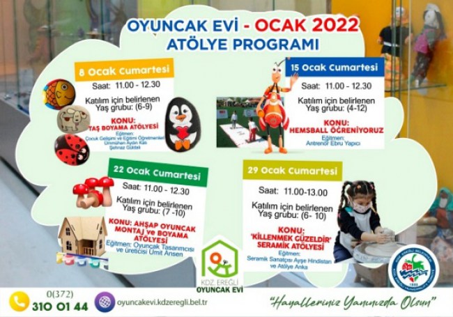 Oyuncak Evi’nin atölye takvimi belli oldu